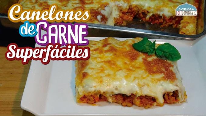 Canelones de carne con salsa bechamel