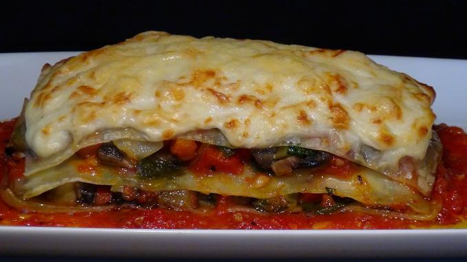 Lasaña de verduras y queso