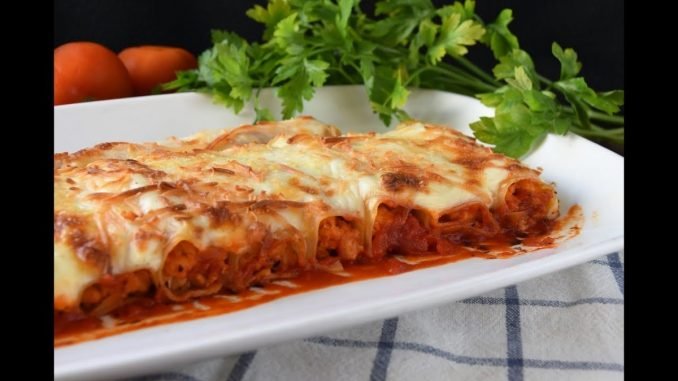 Canelones de pollo