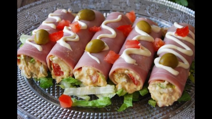Canelones frios de jamon