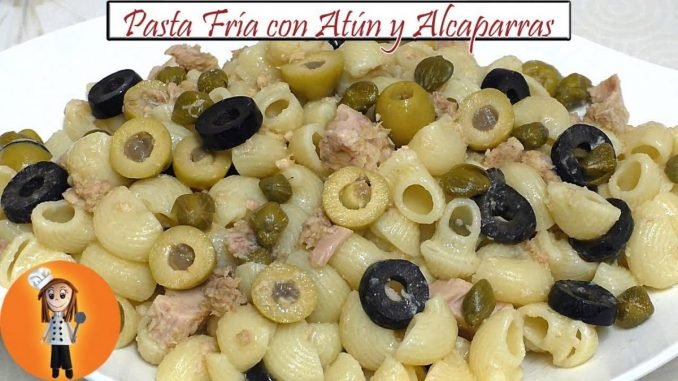 Pasta fría con atún y alcaparras